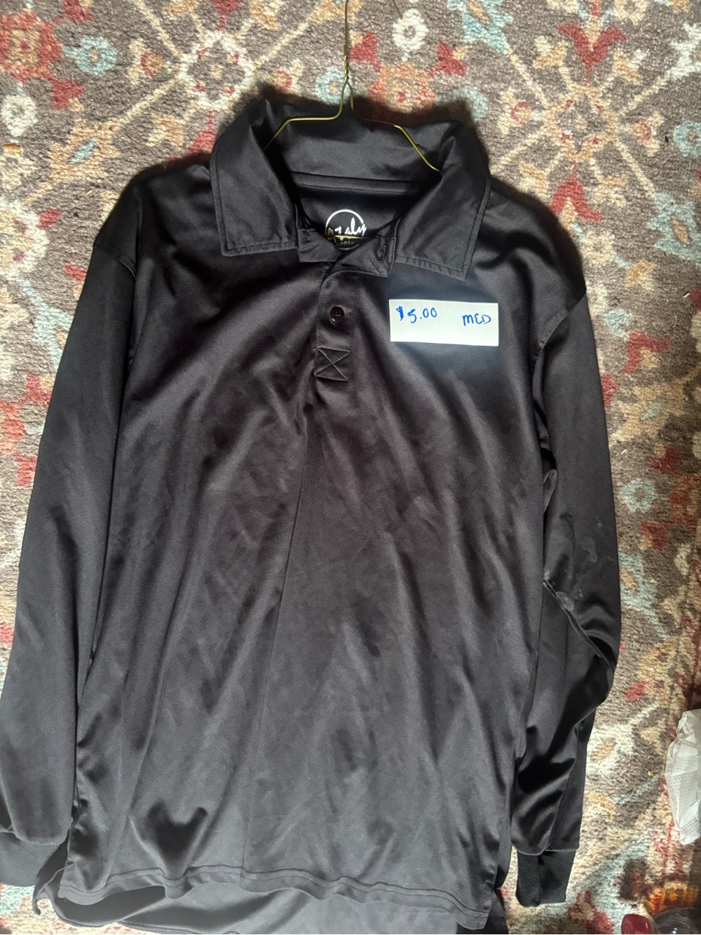 Black Long Sleeve Polo Shirt